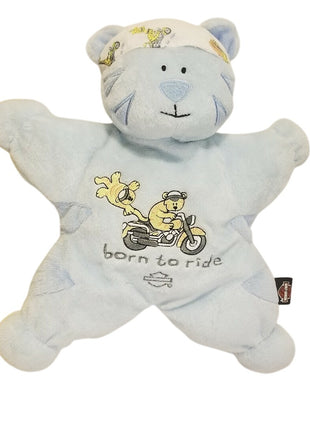 Harley-Davidson Motorcycles Born to Ride Baby Plush Teddy Bear Powder Blue
