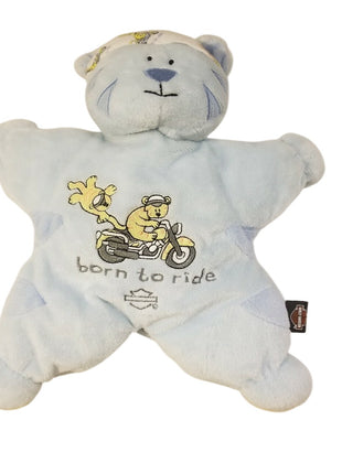 Harley-Davidson Motorcycles Born to Ride Baby Plush Teddy Bear Powder Blue