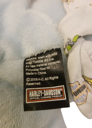 Harley-Davidson Motorcycles Born to Ride Baby Plush Teddy Bear Powder Blue