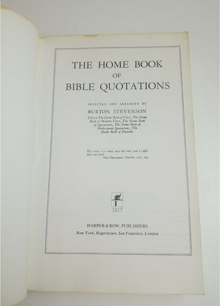 The Home Book of Bible Quotations - Burton Stevenson PB Harper & Row