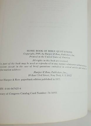 The Home Book of Bible Quotations - Burton Stevenson PB Harper & Row