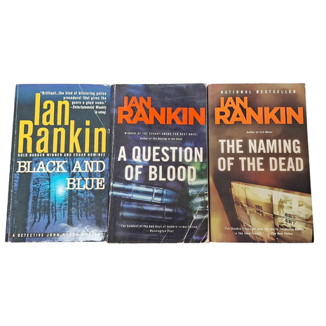 Ian Rankin Paperback Book Set Of 3 - Black And Blue A Question Of Blood The Naming Of The Dead