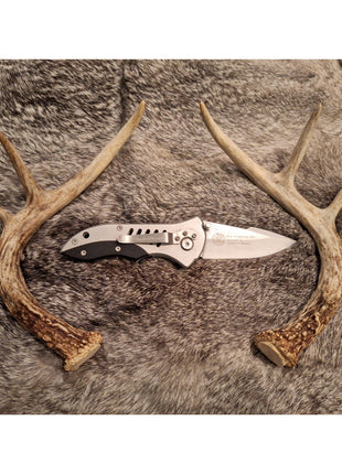 Smith & Wesson CK5 Bullseye Stainless Steel Handle Pocket Knife w/ Belt Clip