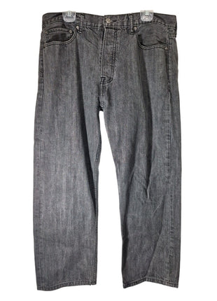 Rare Levi’s 562 Men’s Loose Taper Jeans Size 36x30 Black Denim Button-Fly