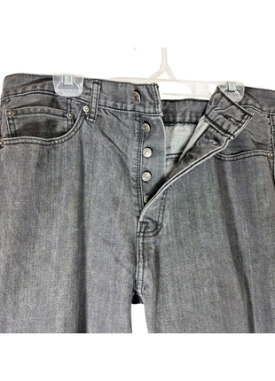 RARE LEVIS 562 LOOSE TAPER MEN'S BUTTON FLY BLACK DENIM JEANS 36x30