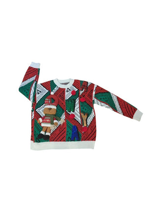 Ugly Christmas Sweater XXL Reindeer Pom-Poms Holiday