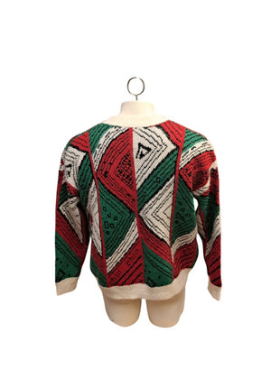 Ugly Christmas Sweater XXL Reindeer Pom-Poms Holiday