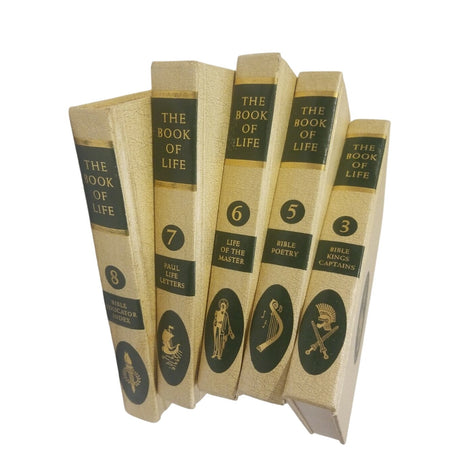 Vintage 1960 THE BOOK OF LIFE 5 VOLUMES Bible Commentary - Newton Hall