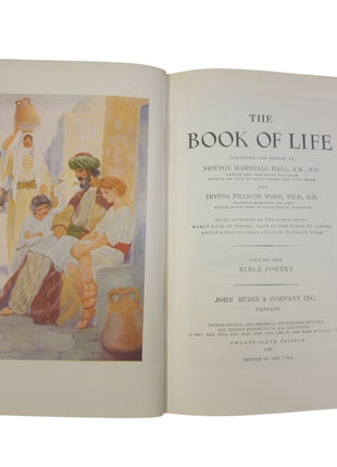 Vintage 1960 THE BOOK OF LIFE 5 VOLUMES Bible Commentary - Newton Hall