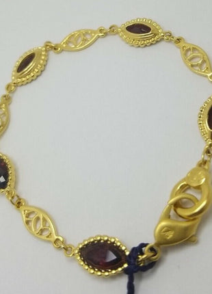 SWAROVSKI Swan Signed Purple/Amber Crystal Gold Tone Bracelet