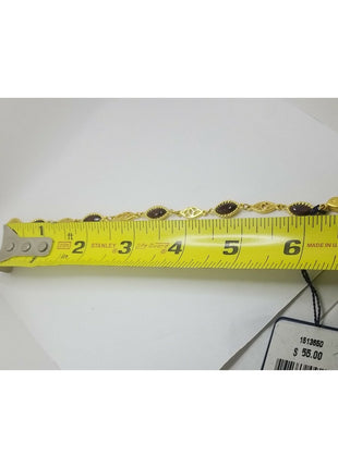 SWAROVSKI Swan Signed Purple/Amber Crystal Gold Tone Bracelet