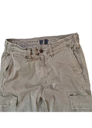 American Eagle Outfitters Flex Cargo Pants Men 29x34 Gray Cotton Mid Rise Hiking
