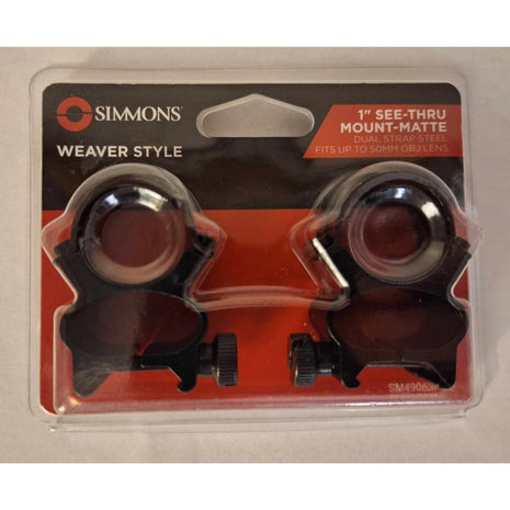 Simmons 1" See-Thru Mount-Matte Rings Fits Up To 50MM OBJ Lens - SM49063PDQ