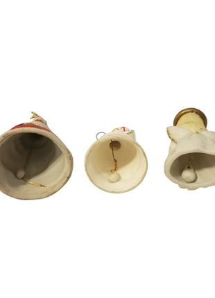 Lot of 3 Christmas bells - Santa - Angel Rocking - Horse