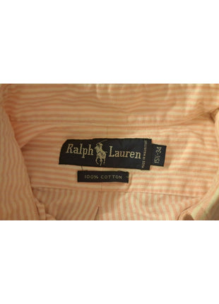 Ralph Lauren Mens Pink Striped Button-Down Long Sleeve Shirt M Classic Fit Cotton Casual