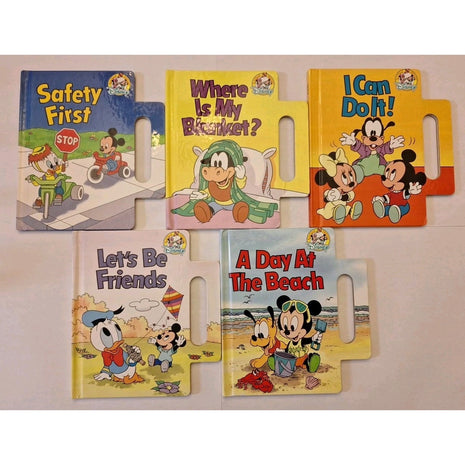 Lot of 5 Disney 1993 Playtime Friends Handle Books Mickey Donald Pluto