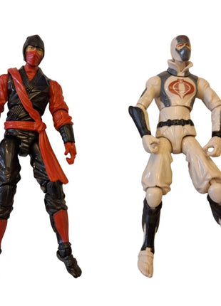 Lot of 2 Figures - GI Joe Retaliation Red Ninja + Storm Shadow Cobra Hasbro 2012