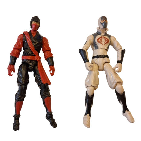 Lot of 2 Figures - GI Joe Retaliation Red Ninja + Storm Shadow Cobra Hasbro 2012