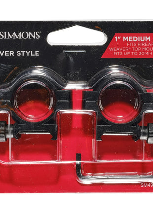 NEW - Simmons Rimfire 1" Scope Rings Weaver Style Med. Matte SM49196PDQ FreeShip