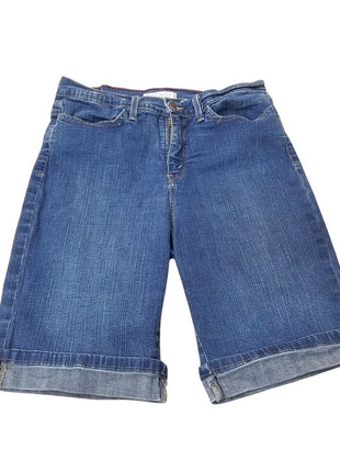 Levis Perfectly Slimming 548 Womens Bermuda Denim Shorts Size 12 Stretch Jeans