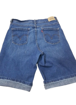 Levis Perfectly Slimming 548 Womens Bermuda Denim Shorts Size 12 Stretch Jeans