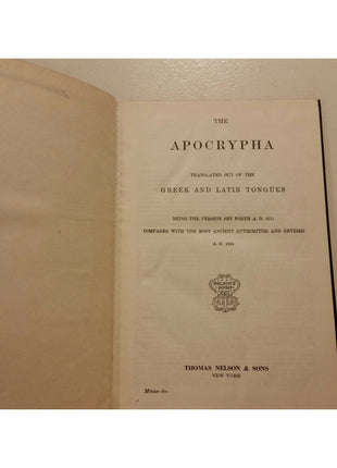 The Apocrypha Revised Version Translated From Greek Latin Thomas Nelson 1894 VTG