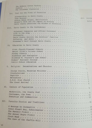 1976 Davie County: A Brief History James Wall PB Book North Carolina