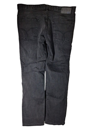 Calvin Klein Men’s Regular Fit Straight Leg Jeans Size 38x32 Black Denim 5-Pocket