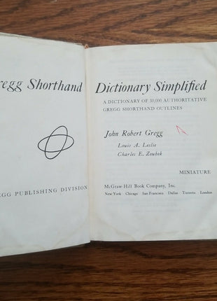 Gregg Shorthand Dictionary Simplified Miniature Mini 1951