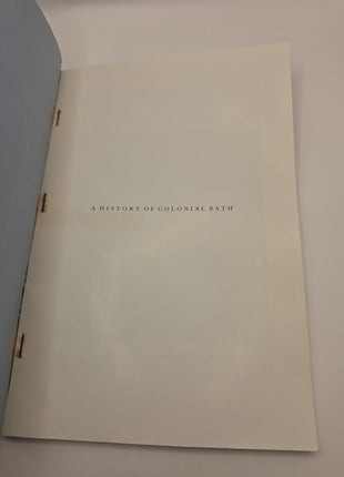 A History of Colonial Bath by Herbert R Paschal Jr North Carolina 1955