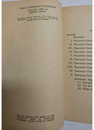 Great Christian Teaching By Edwin Lewis 1933 Paperback
