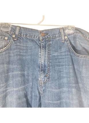 Levis 505 Jeans 38 Waist Blue 38x32 Mens Regular Fit Red Tab Denim Cotton