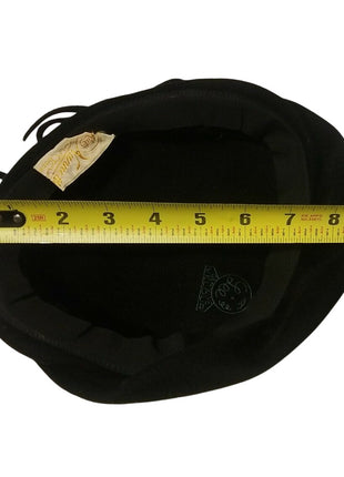 VINTAGE LADIES BLACK VELOUR HAT / LEE - DESIGNER / RHINESTONE / MOD ART DECO