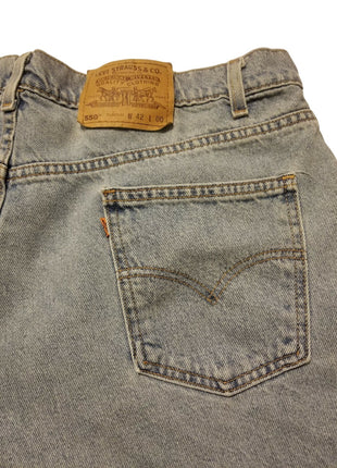 Mens Vintage Levis 42 550 Jean Shorts Orange Tab