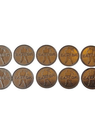Lot of 10 Capcom Plaza Silver Arcade Tokens Rare Street Fighter Ryu Promo Coins