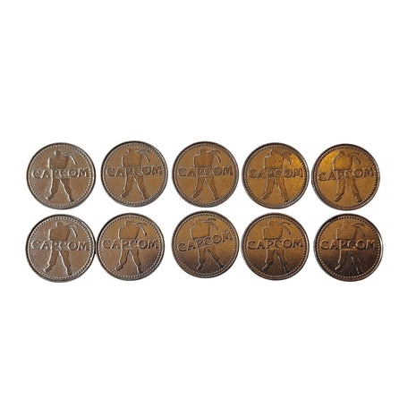 Lot of 10 Capcom Plaza Silver Arcade Tokens Rare Street Fighter Ryu Promo Coins
