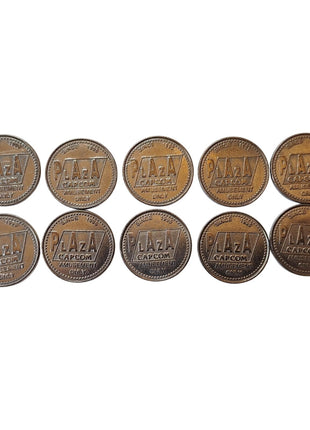 Lot of 10 Capcom Plaza Silver Arcade Tokens Rare Street Fighter Ryu Promo Coins