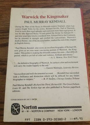 Warwick The Kingmaker by Paul Murray Kendall - Paperback 1987