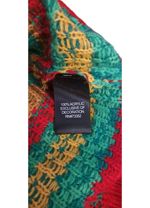 Ugly Christmas Sweater Cheeseburger Hamburger 33 Degrees Acrylic Size L