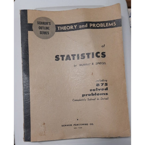 Theory and Problems Schaum's Outline Series Statistics Murray Spiegel Book 1961