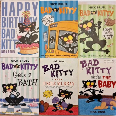 Lot Of 6 Bad Kitty Books - Happy Birthday School Daze Vet Bath Uncle Murray Baby