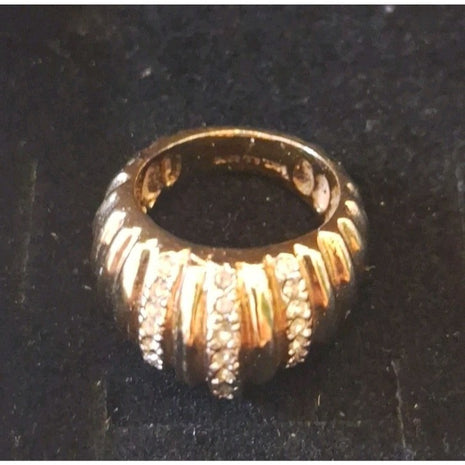 Vintage 14KT GF ESPO Cocktail Ring Rhinestones Size 7