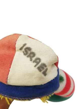 Vintage Israel Hand Made Wool Doll Rag Sock Yellow Hair