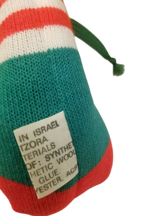 Vintage Israel Hand Made Wool Doll Rag Sock Yellow Hair