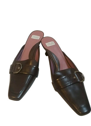 Arturo Chiang Brown Purple Leather Slip On Shoes Pumps Heels Size 6 M