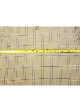 Dockers Mens XL Beige Plaid Short Sleeve Polo Shirt 100% Cotton Classic Fit