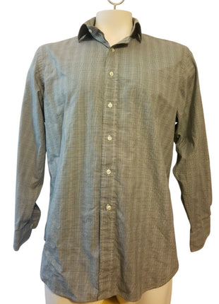 Polo By Ralph Lauren Regent Classic Fit Mens Shirt Size 17 34/35 Gray Plaid Long Sleeve Cotton