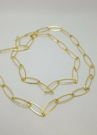 925 Danecraft Gold Tone Sterling Silver Oval Chain Necklace 23.5" 5.7g