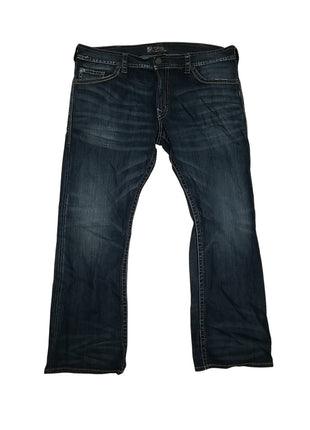 Silver Jeans Co. Men’s ZAC Relaxed Fit Straight Jeans Size 46x35 Dark Wash Denim