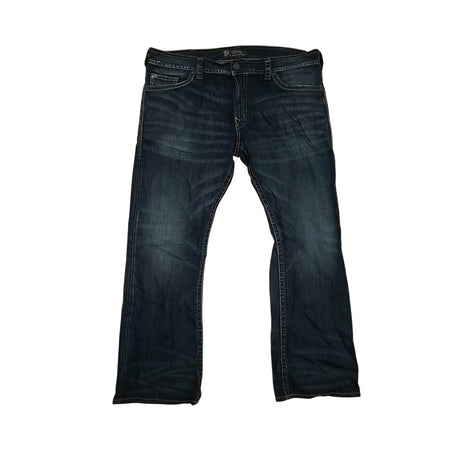 Silver Jeans Co. Men’s ZAC Relaxed Fit Straight Jeans Size 46x35 Dark Wash Denim